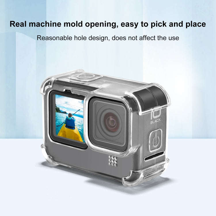 PULUZ Clear TPU Case with Lens Cap & Neck Strap For GoPro HERO12 Black /11 Black /10 Black /9 Bla...