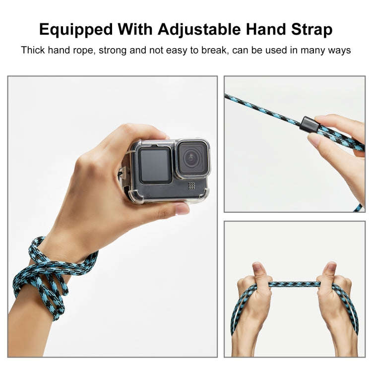 PULUZ Clear TPU Case with Lens Cap & Neck Strap For GoPro HERO12 Black /11 Black /10 Black /9 Bla...