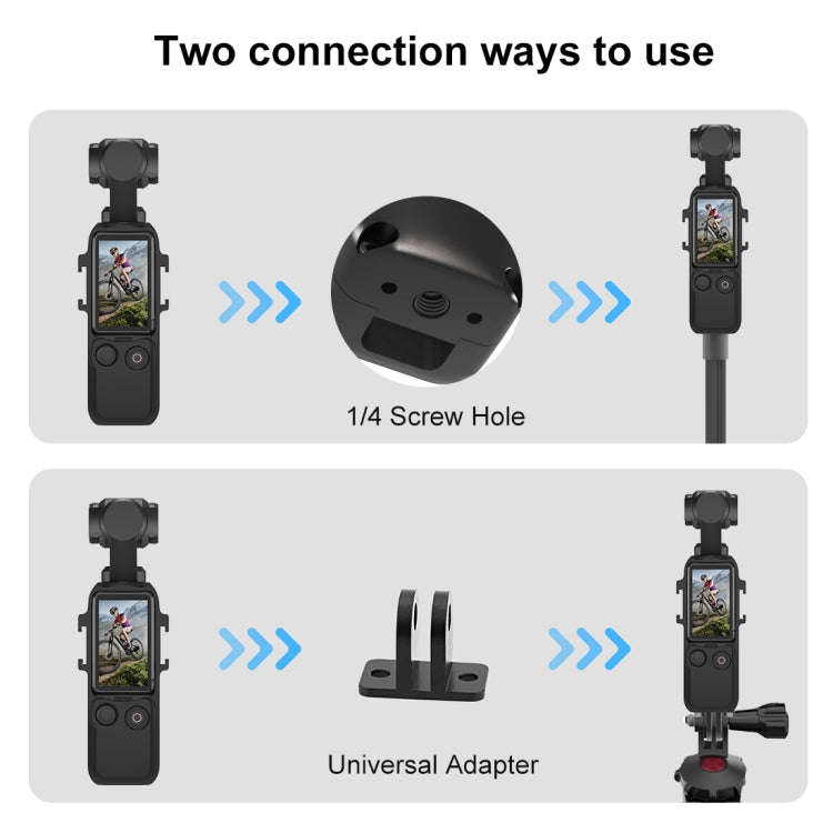 For DJI OSMO Pocket 3 PULUZ Metal Protection Frame Cage Adapter Bracket with Dual Cold Shoes (Black)