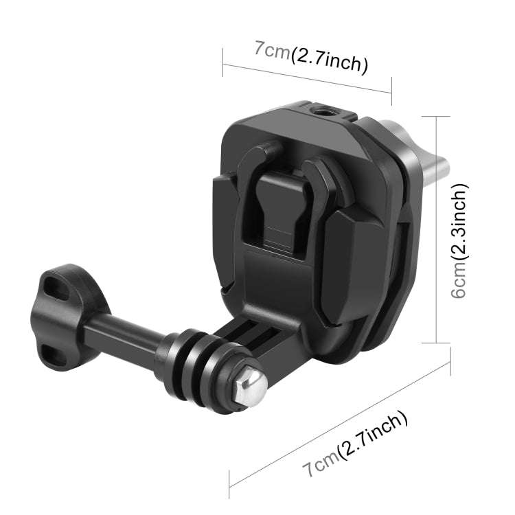 PULUZ Motorcycle Windshield Action Camera Mount Clip for GoPro Hero12 Black / DJI Osmo Action 4 /...