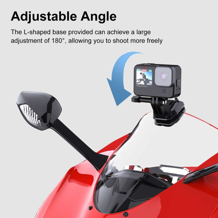 PULUZ Motorcycle Windshield Action Camera Mount Clip for GoPro Hero12 Black / DJI Osmo Action 4 /...