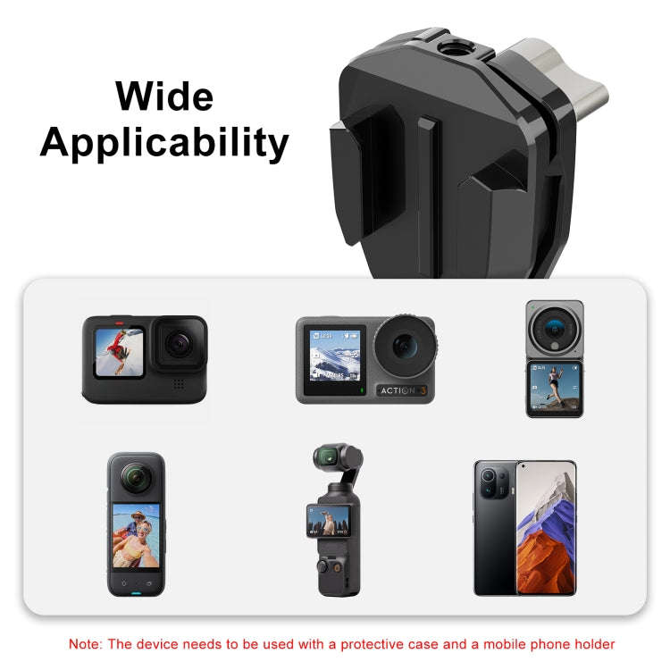 PULUZ Motorcycle Windshield Action Camera Mount Clip for GoPro Hero12 Black / DJI Osmo Action 4 /...