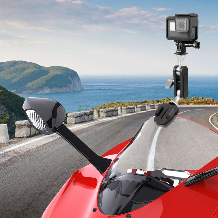PULUZ Motorcycle Windshield Action Camera Mount Clip for GoPro Hero12 Black / DJI Osmo Action 4 /...