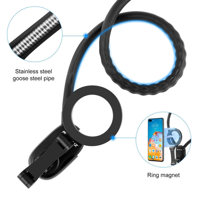 PULUZ Magnetic Collar Bracket POV View Mount with Phone Clamp for GoPro Action Cameras / Phones (...