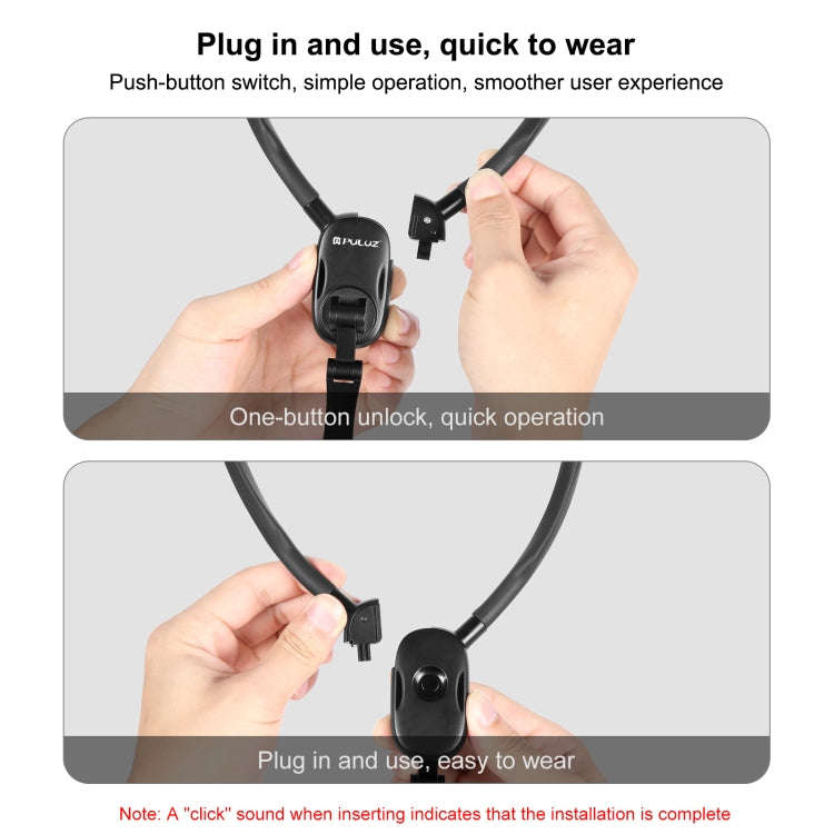 PULUZ Magnetic Collar Bracket POV View Mount with Phone Clamp for GoPro Action Cameras / Phones (...