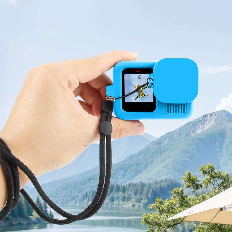 For GoPro HERO13 Black PULUZ Silicone Protective Case Cover with Wrist Strap & Lens Cover (Blue)