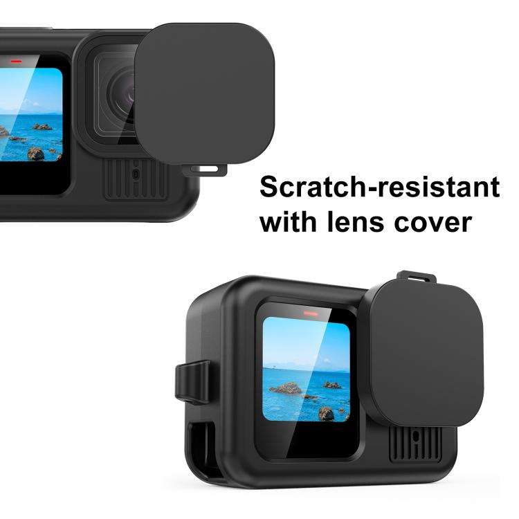For GoPro HERO13 Black PULUZ Silicone Protective Case Side Interface Cover with Wrist Strap & Len...