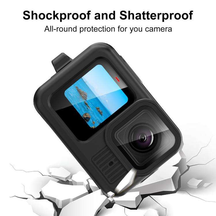 For GoPro HERO13 Black PULUZ Silicone Protective Case Side Interface Cover with Wrist Strap & Len...