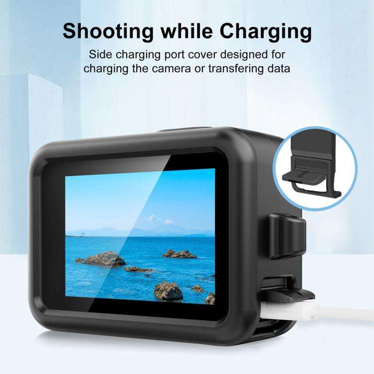 For GoPro HERO13 Black PULUZ Silicone Protective Case Side Interface Cover with Wrist Strap & Len...