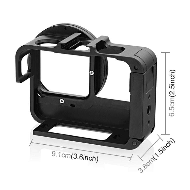For Insta360 Ace Pro / Ace PULUZ Metal Cage Adapter Frame with 52mm UV Filter & Adapter Ring (Black)