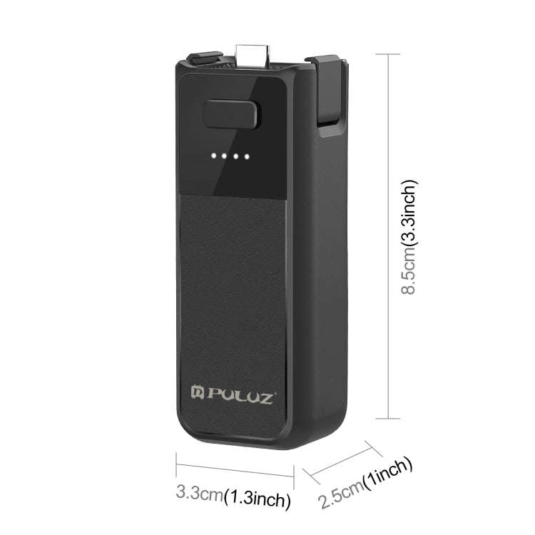 For DJI Osmo Pocket 3 PULUZ High-Capacity 2800mAh Battery Grip (Black)