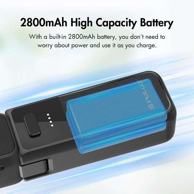 For DJI Osmo Pocket 3 PULUZ High-Capacity 2800mAh Battery Grip (Black)
