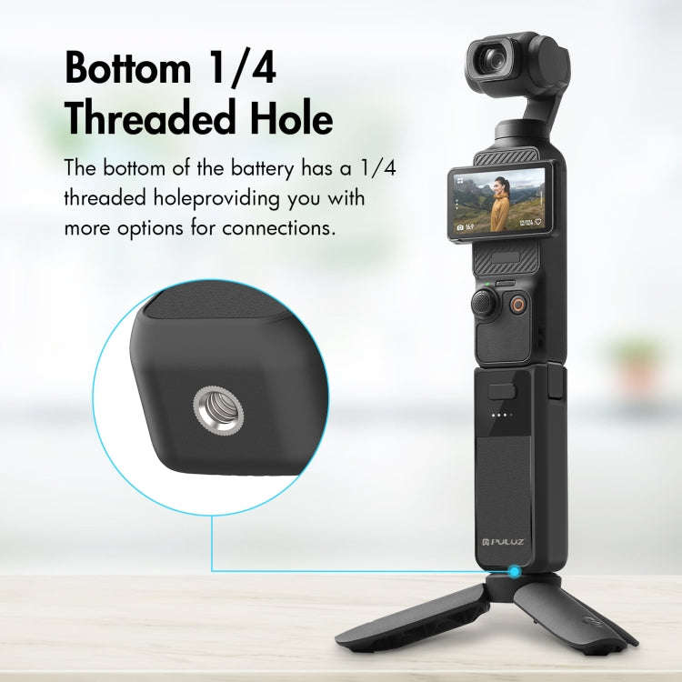 For DJI Osmo Pocket 3 PULUZ High-Capacity 2800mAh Battery Grip (Black)