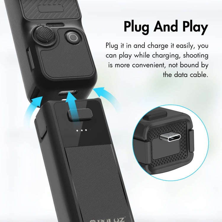 For DJI Osmo Pocket 3 PULUZ High-Capacity 2800mAh Battery Grip (Black)