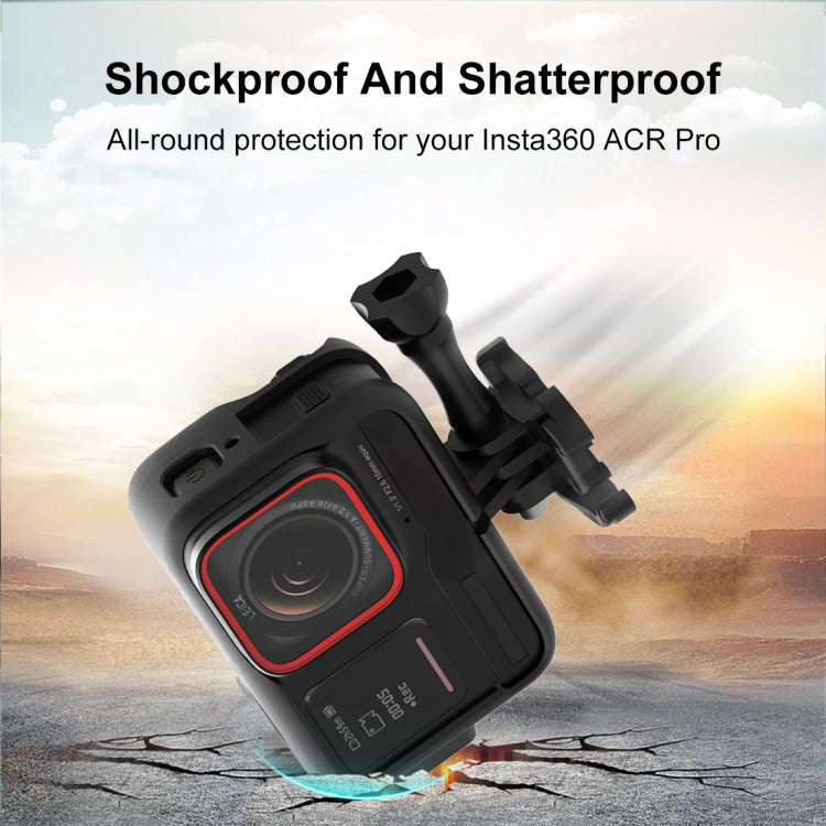 For Insta360 Ace Pro PULUZ Plastic Cage Expansion Adapter Frame with Cold Shoe Base (Black)