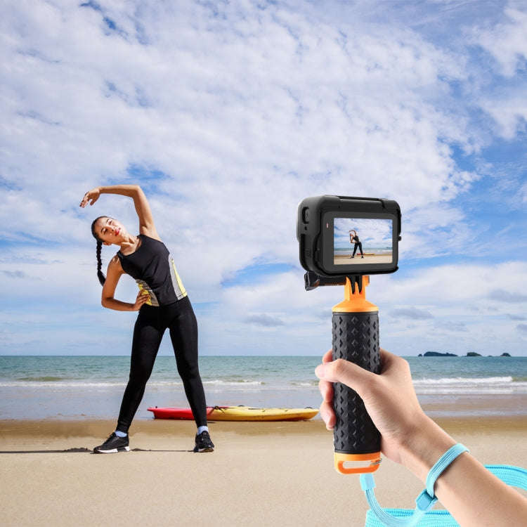 For Insta360 Ace Pro PULUZ Plastic Cage Expansion Adapter Frame with Cold Shoe Base (Black)
