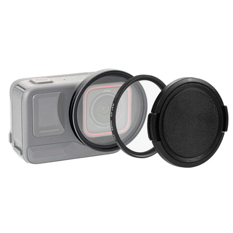 For Insta360 Ace Pro PULUZ 52mm UV Lens Filter Adapter Ring with Lens Cover (Black)