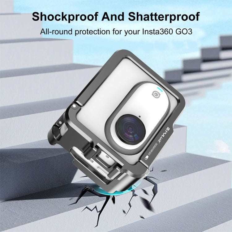 For Insta360 GO 3 / GO 3S PULUZ Camera Battery Case Aluminum Alloy Protective Frame (Black)