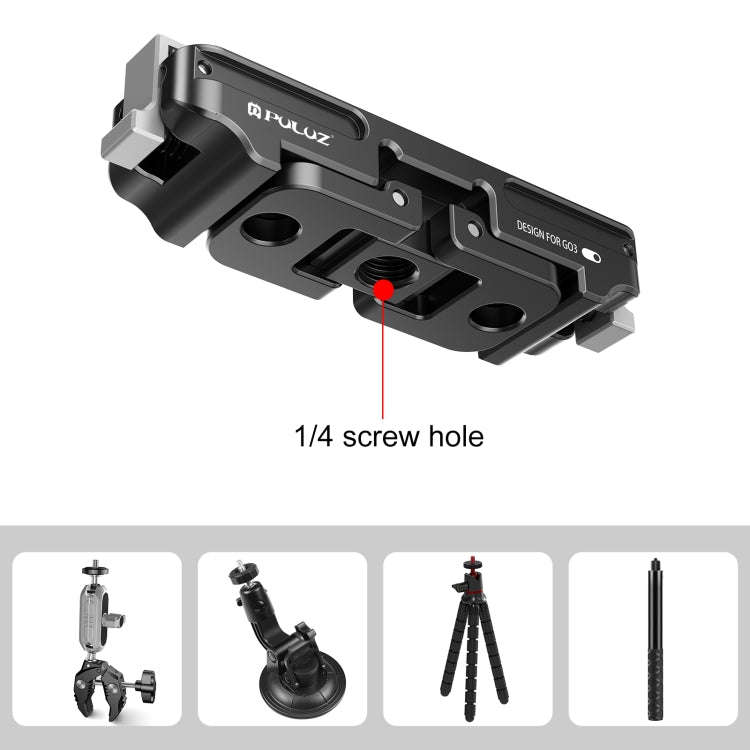 For Insta360 GO3 / GO 3S PULUZ Magnetic Aluminum Alloy Quick Release Base Mount (Black)