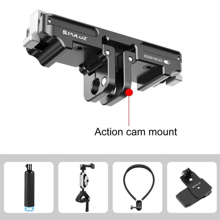 For Insta360 GO3 / GO 3S PULUZ Magnetic Aluminum Alloy Quick Release Base Mount (Black)