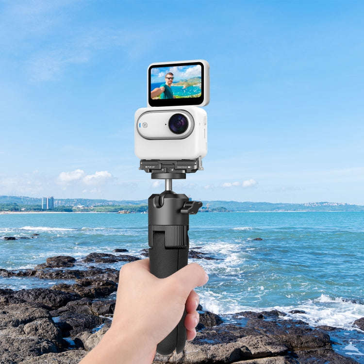 For Insta360 GO3 / GO 3S PULUZ Magnetic Aluminum Alloy Quick Release Base Mount (Black)