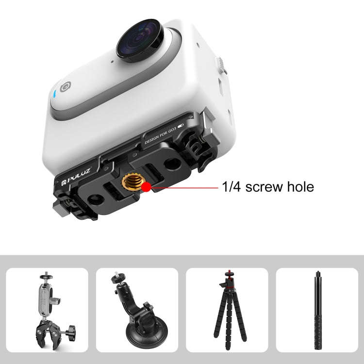 For Insta360 GO3 / GO 3S PULUZ Magnetic ABS Quick Release Base Mount (Black)