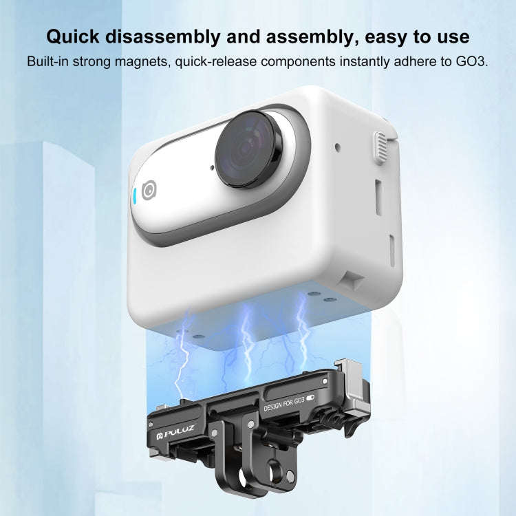 For Insta360 GO3 / GO 3S PULUZ Magnetic ABS Quick Release Base Mount (Black)