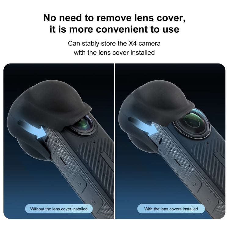For Insta360 X4 / X5 PULUZ Silicone Protective  Lens Cover (Black)