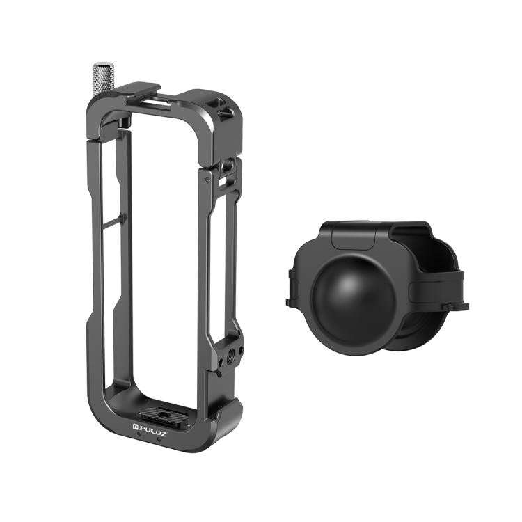 For Insta360 X4 PULUZ Metal Protective Cage Rig Housing Frame with Lens Cover (Black)