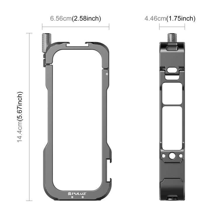 For Insta360 X4 PULUZ Metal Protective Cage Rig Housing Frame with Lens Cover (Black)