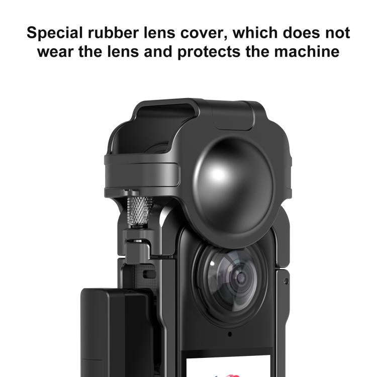 For Insta360 X4 PULUZ Metal Protective Cage Rig Housing Frame with Lens Cover (Black)