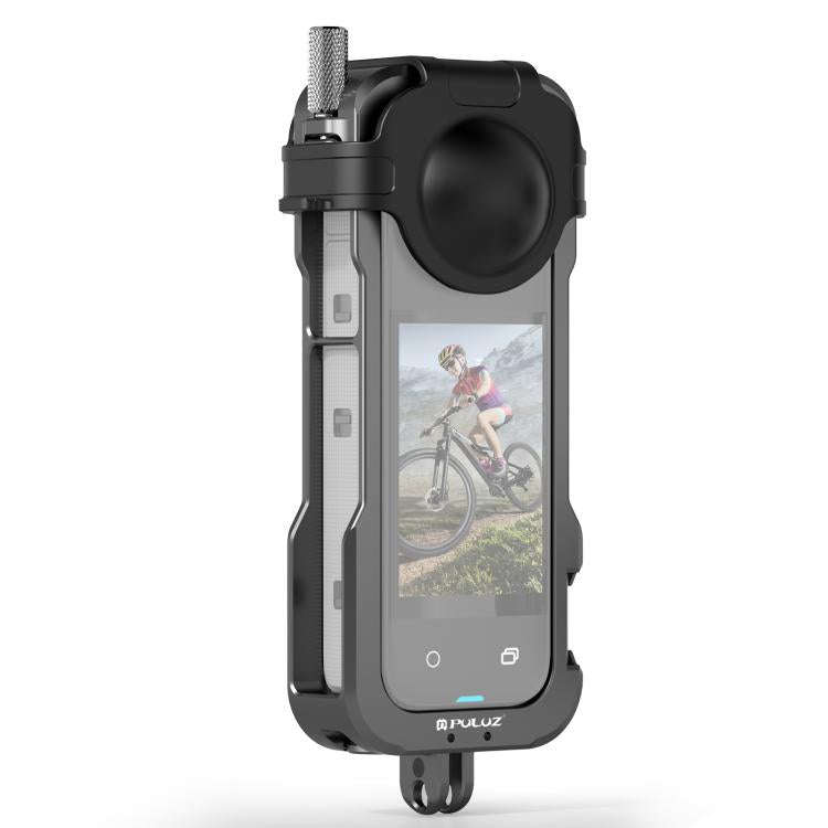 For Insta360 X4 PULUZ Metal Protective Cage Rig Housing Frame with Lens Cover (Black)