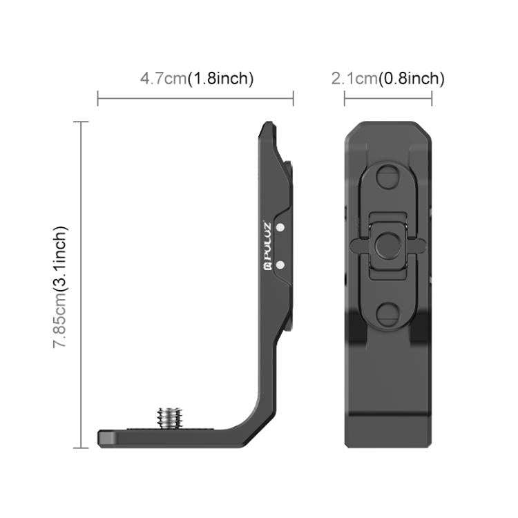 For Insta360 X4 / X5 PULUZ Vertical Horizontal Shooting Quick Release Metal  L Bracket (Black)