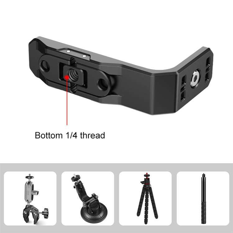 For Insta360 X4 / X5 PULUZ Vertical Horizontal Shooting Quick Release Metal  L Bracket (Black)