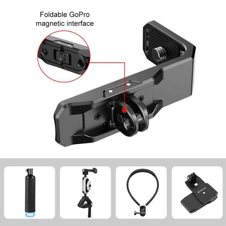 For Insta360 X4 / X5 PULUZ Vertical Horizontal Shooting Quick Release Metal  L Bracket (Black)