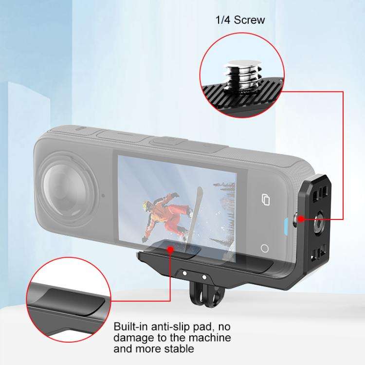 For Insta360 X4 / X5 PULUZ Vertical Horizontal Shooting Quick Release Metal  L Bracket (Black)