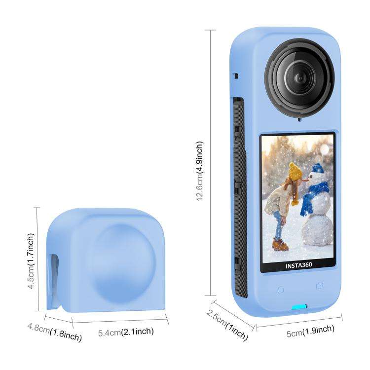 For Insta360 X4 PULUZ Full Body Dust-proof Silicone Protective Case (Blue)