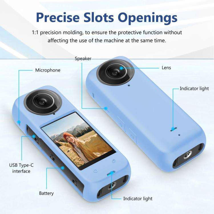 For Insta360 X4 PULUZ Full Body Dust-proof Silicone Protective Case (Blue)