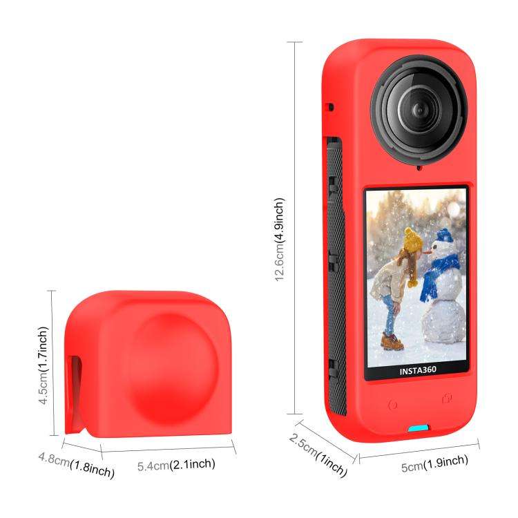 For Insta360 X4 PULUZ Full Body Dust-proof Silicone Protective Case (Red)