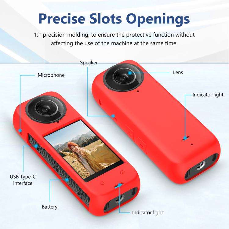 For Insta360 X4 PULUZ Full Body Dust-proof Silicone Protective Case (Red)