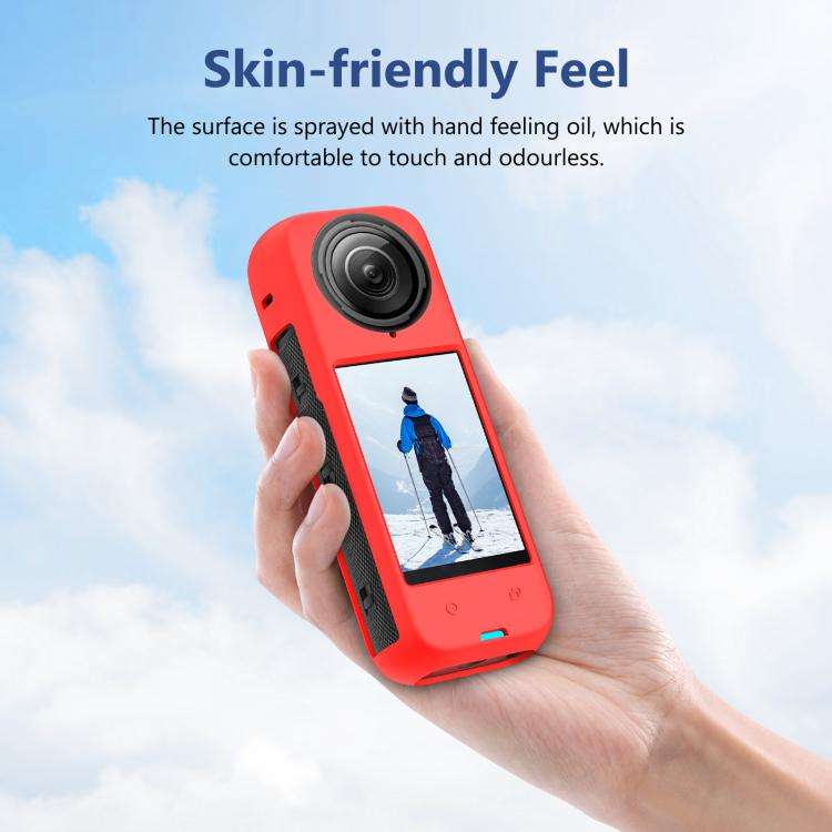 For Insta360 X4 PULUZ Full Body Dust-proof Silicone Protective Case (Red)