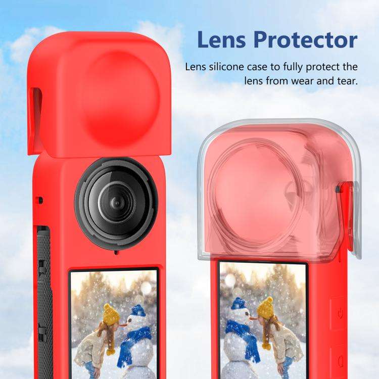 For Insta360 X4 PULUZ Full Body Dust-proof Silicone Protective Case (Red)