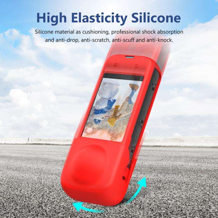 For Insta360 X4 PULUZ Full Body Dust-proof Silicone Protective Case (Red)