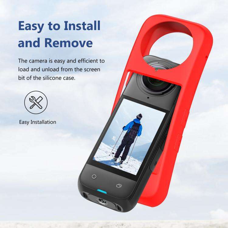 For Insta360 X4 PULUZ Full Body Dust-proof Silicone Protective Case (Red)