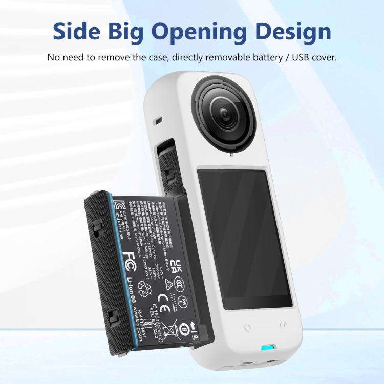 For Insta360 X4 PULUZ Full Body Dust-proof Silicone Protective Case (White)