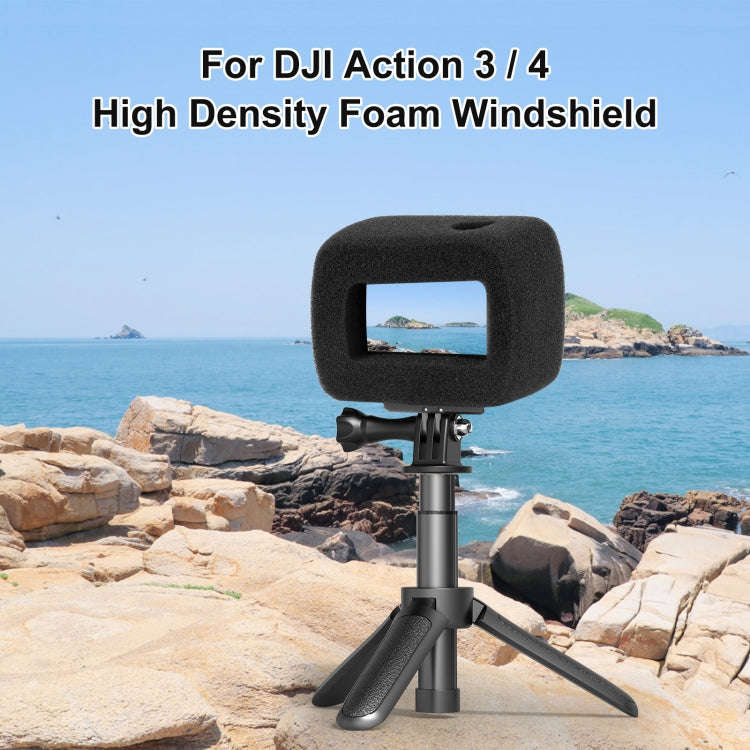 For DJI Osmo Action 5 Pro / 4 / 3 PULUZ High Density Foam Windshield (Black)