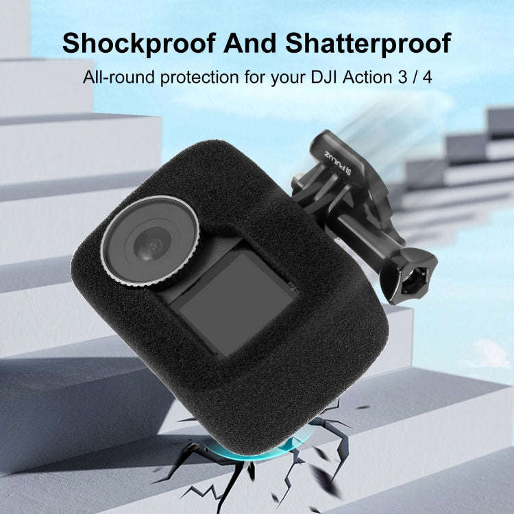 For DJI Osmo Action 5 Pro / 4 / 3 PULUZ High Density Foam Windshield (Black)