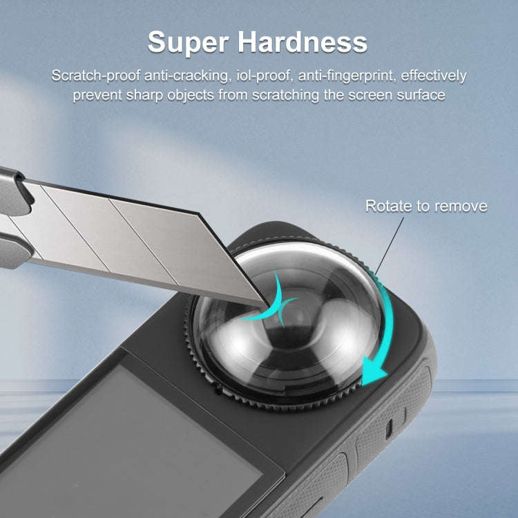 For Insta360 X4 PULUZ Rotation Optical Glass Lens Guard  Protective Cover (Transparent)