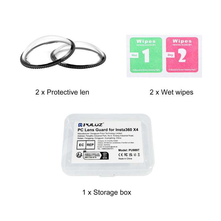 For Insta360 X4 PULUZ Rotation PC Lens Guard  Protective Cover (Transparent)