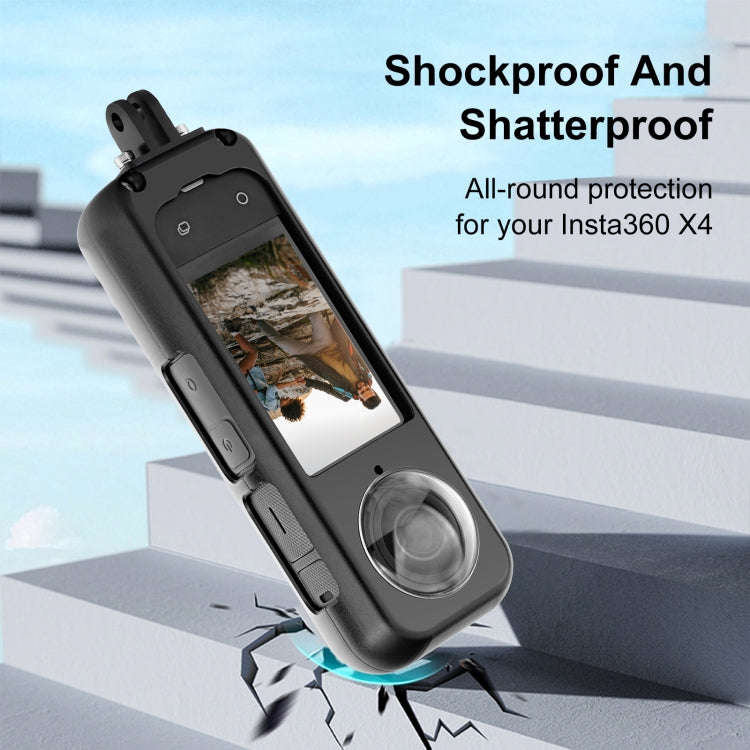 For Insta360 X4 PULUZ Metal Protective Cage Rig Housing Frame with Lens Protector (Black)